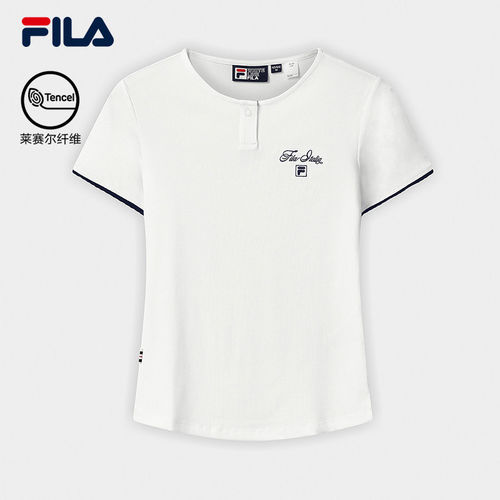 FILA 斐乐官方女子针织短袖衫2026秋修身T恤上衣F11W638108F