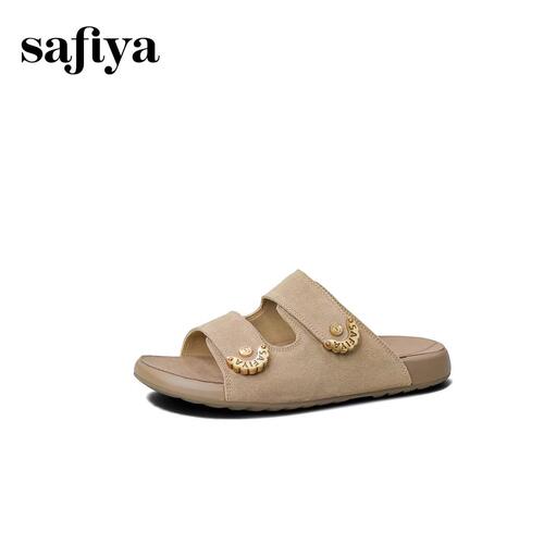 Safiya索菲娅不累脚勃肯鞋拖鞋休闲凉拖女款SFE2110067