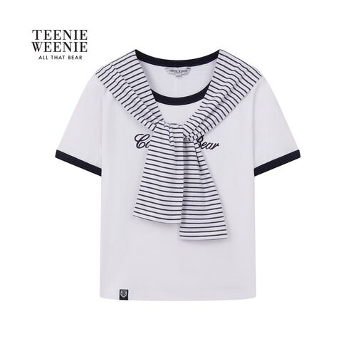 TeenieWeenie小熊女T恤 时髦优雅 披肩短袖上衣TTRA2623C4A
