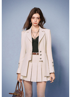 CHICHY富家千金感白色西服外套CC2N004251(不含半裙）