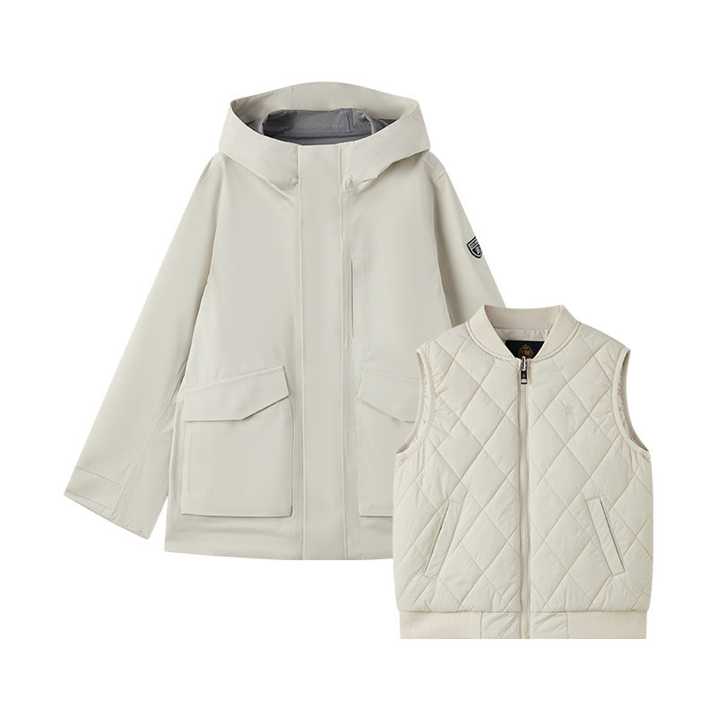 【一衣三穿】eland kids衣恋童装男2025秋冬两件套棉服EKJPF4906A