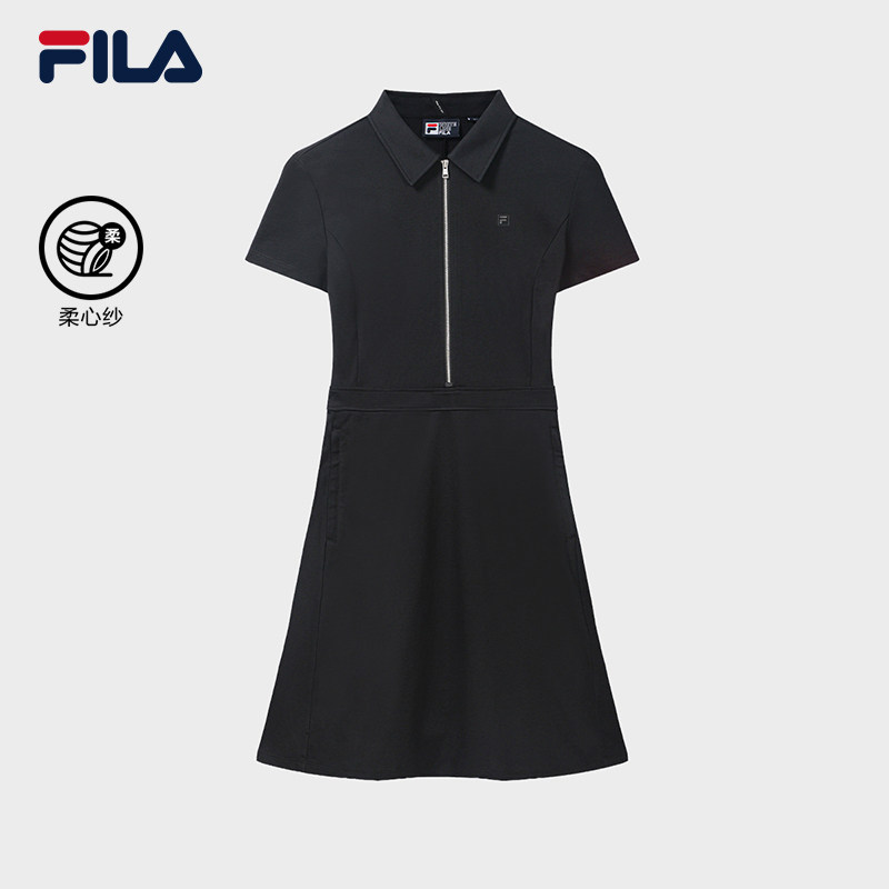 FILA 斐乐官方女子针织洋装2026秋季新款休闲POLO裙F11W633310F