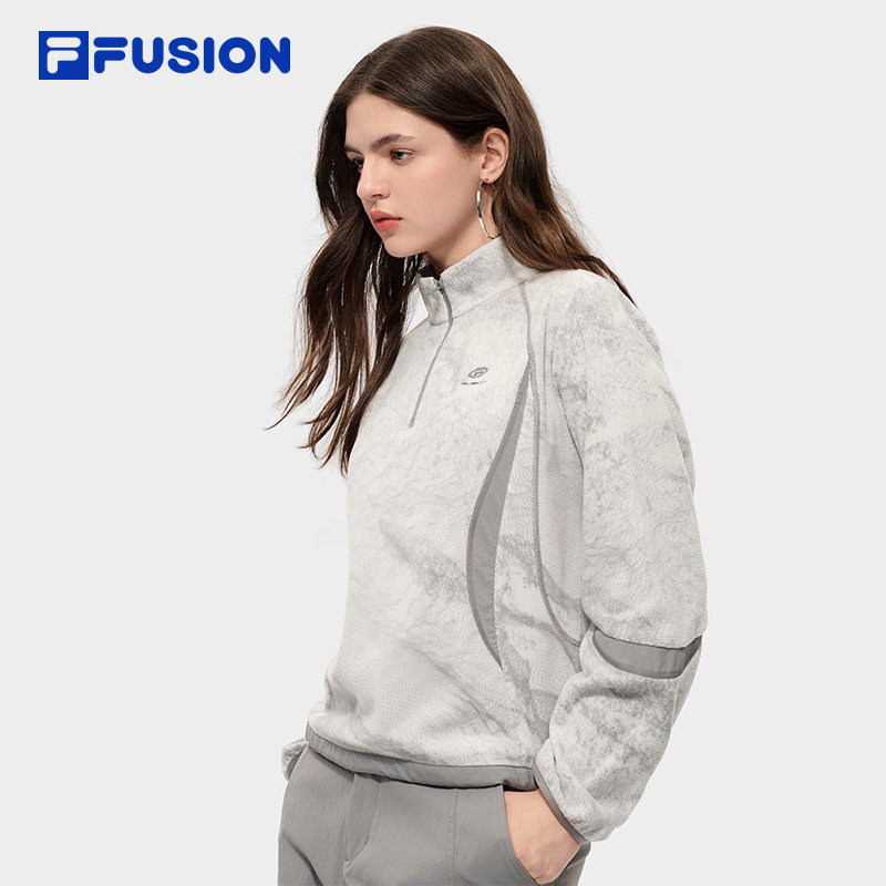 FILA FUSION斐乐潮牌套头卫衣女2026春季休闲摇粒绒T11W611206F