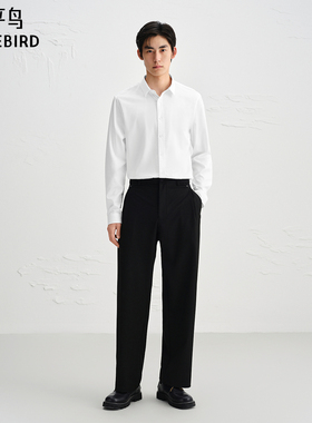 【商场同款】太平鸟男装 25年秋季款白色长袖衬衫男B1CAF3E07M