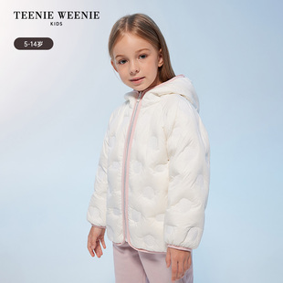 TeenieWeenieKids小熊童装24秋冬女童连帽短款羽绒服TKJD244T51A