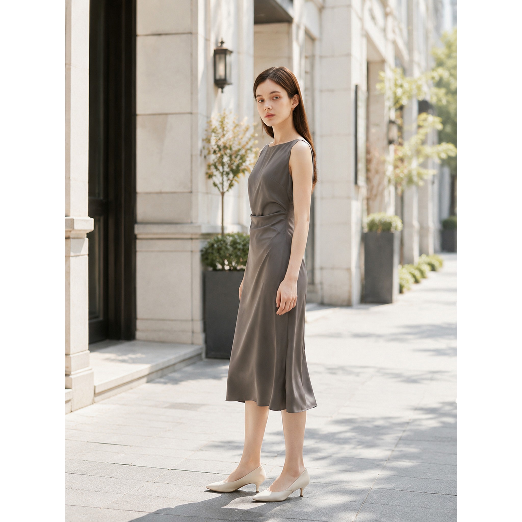 PRICH女士通勤无袖连衣裙春秋气质中长裙子PROWF3731M
