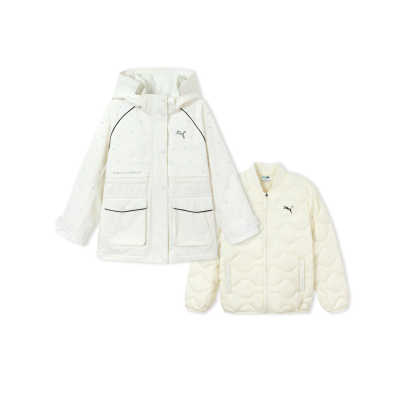 PUMA童装女童冬季羽绒服中长款两件套暖一衣两穿外套353425107004