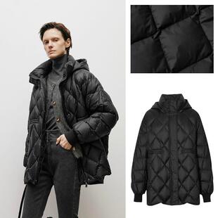 MM麦檬 时尚立领轻薄短款连帽可拆卸羽绒服女5EA180351