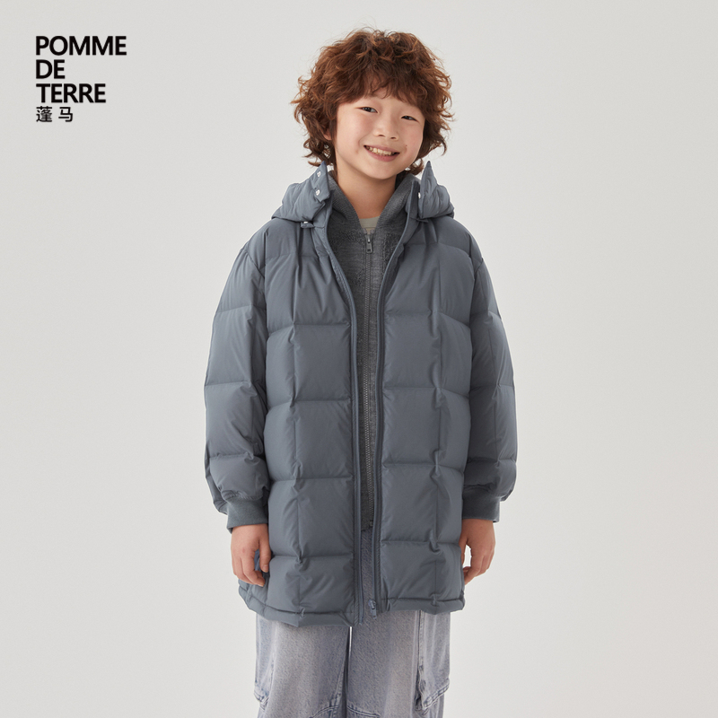 POMME DE TERRE/蓬马中长款羽绒服AO0C11060 24冬装男女儿童大童
