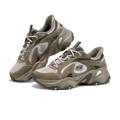 SKECHERS斯凯奇DLITES系列时尚绑带运动鞋150527-DKBR深棕色女