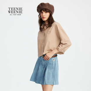 TeenieWeenie小熊女装衬衫秋季新款简约时尚长袖衬衣TTYA253804W
