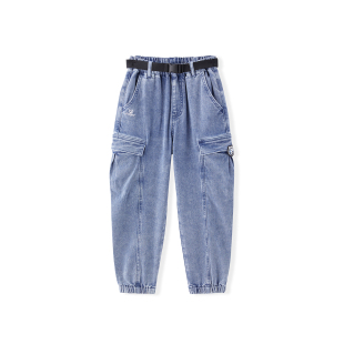 minipeace太平鸟童装男童牛仔裤春秋款中大童工装裤F1HAD3103
