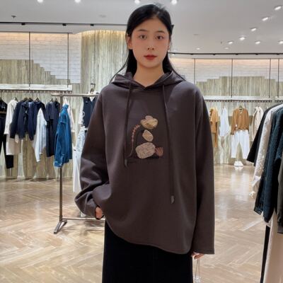 LanaFaY 女士休闲宽松连帽卫衣L3D155