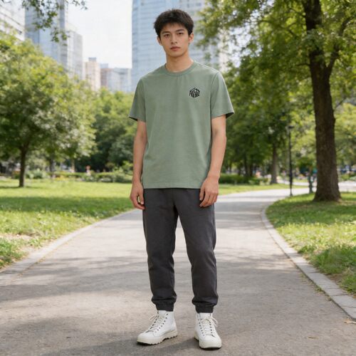 乐卡克法国公鸡2026夏季男款休闲舒适圆领短袖T恤L262UOLTTS01