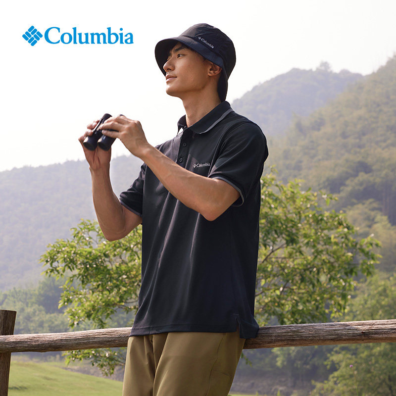 春夏Columbia哥伦比亚户外男速干短袖POLO翻领T恤AE0414