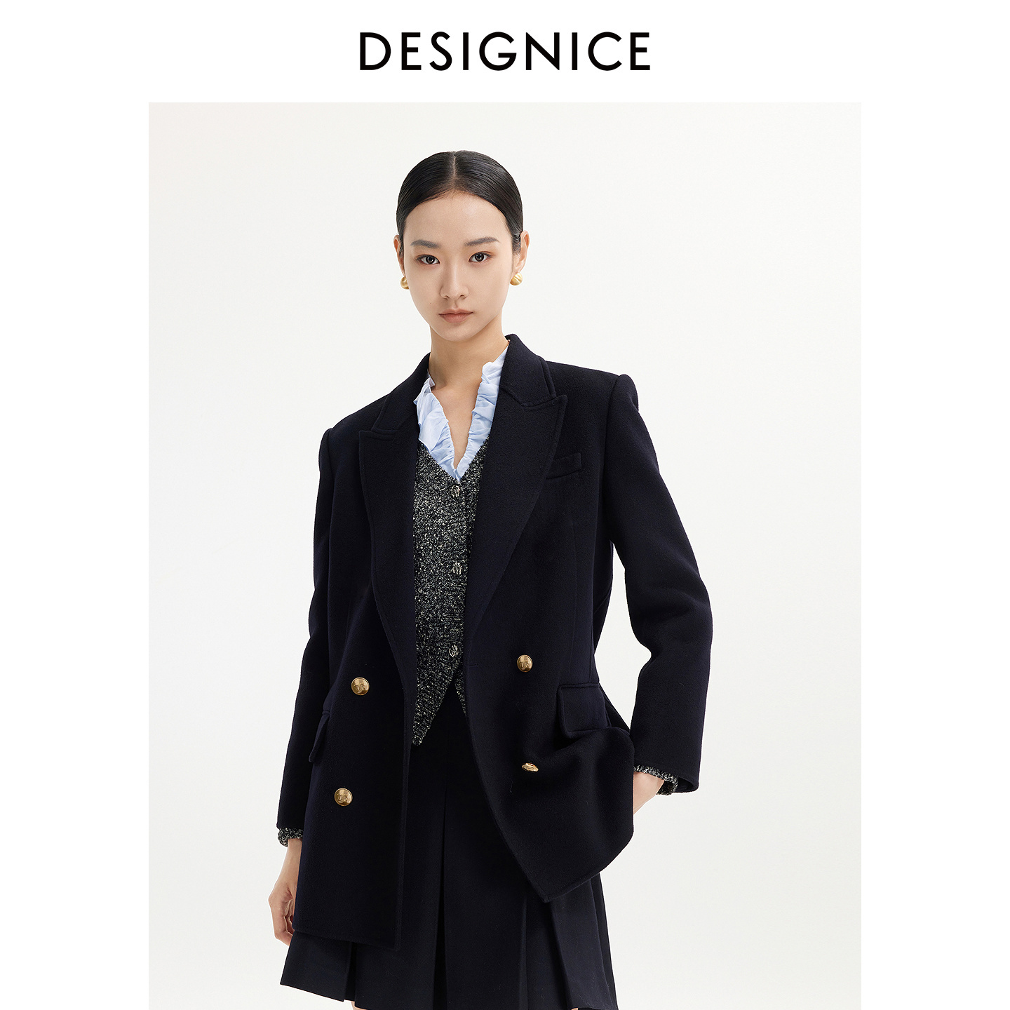 迪赛尼斯气质简约长袖外套女