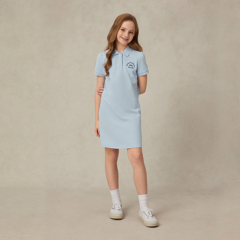 eland kids衣恋童装女童连衣裙 学院风