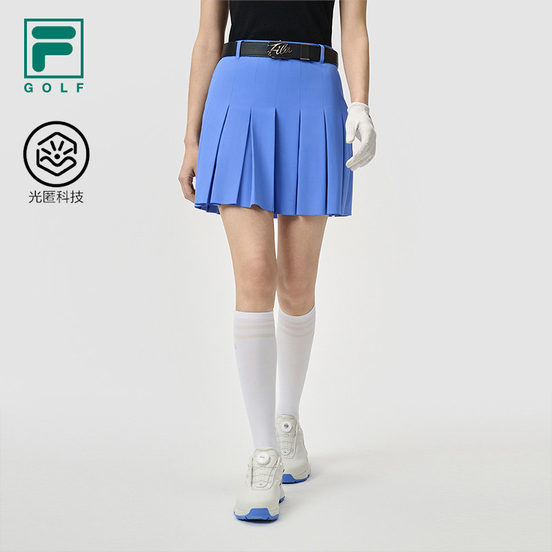FILA 斐乐官方女士梭织裙2025新夏高尔夫百褶裙半身裙A11W525320F