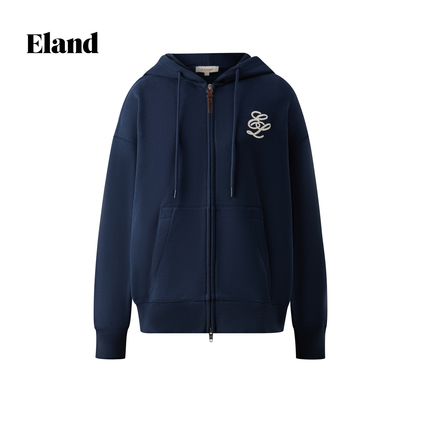 Eland卫衣女时尚休闲连帽拉链宽松外套