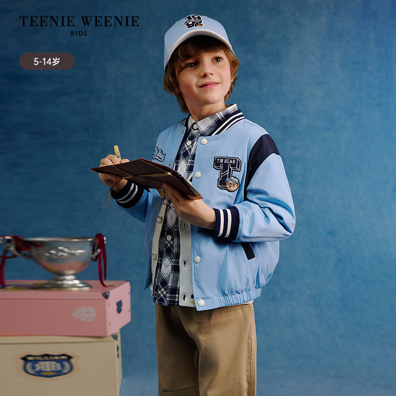 TeenieWeenie Kids小熊童装 男童休闲运动撞色 棉服