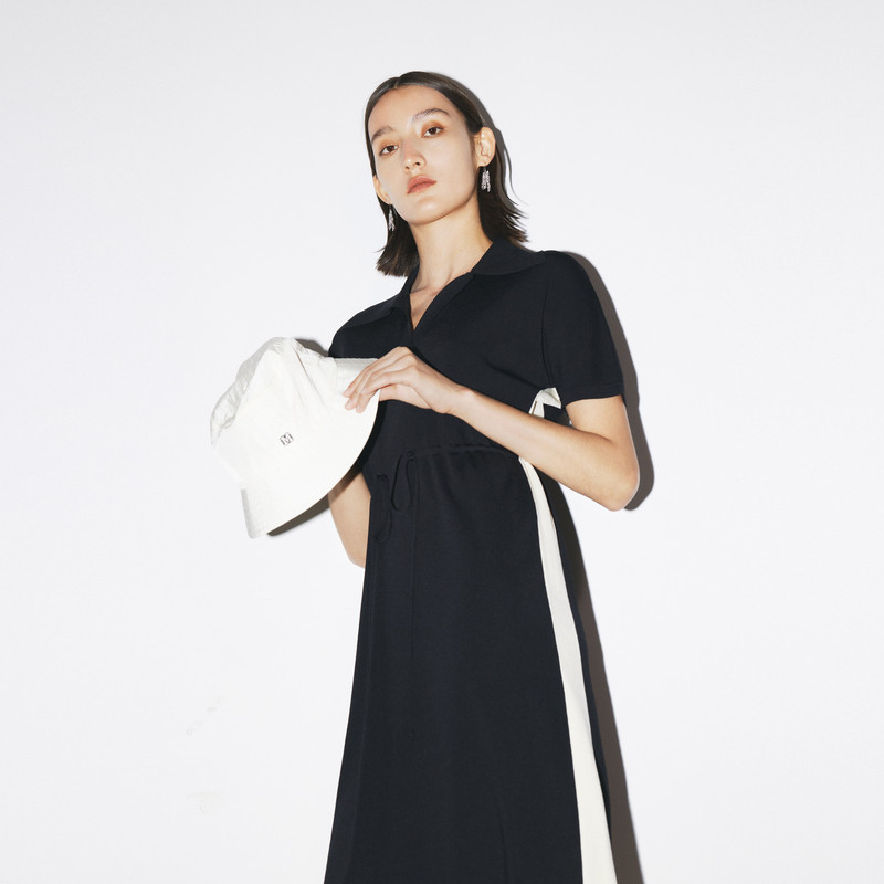 麦檬MM 短袖polo领针织连衣裙女5E7293101图片