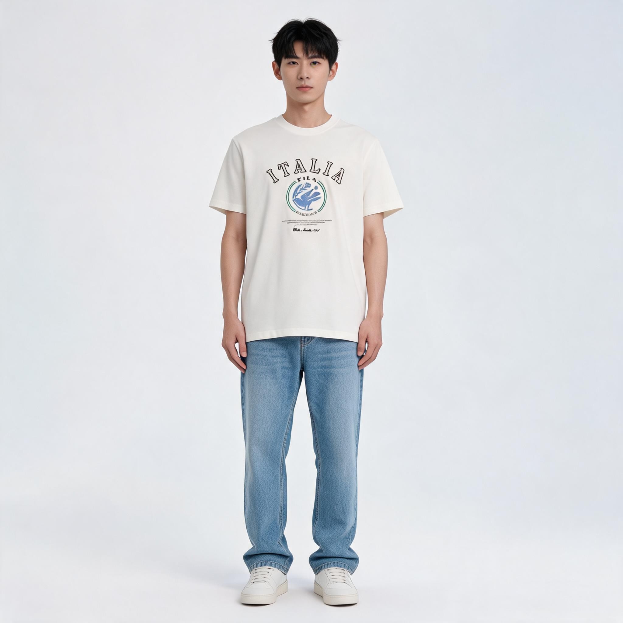 斐乐休闲字母印花圆领短袖T恤男士日常百搭上衣F11M638120F