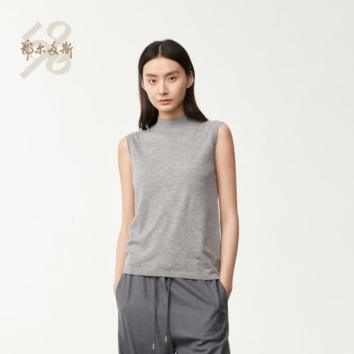 鄂尔多斯1980半高领智性女装针织背心25早秋C256A2012