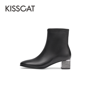 KISSCAT接吻猫都市时装中跟6寸靴女鞋女KA54723-80