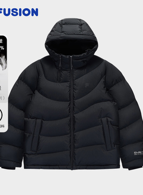 FILA FUSION斐乐潮牌羽绒服女2025冬季新款连帽外套T11W541901B