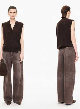 JNBY/江南布衣牛仔裤棉质宽松阔腿5P8E13410