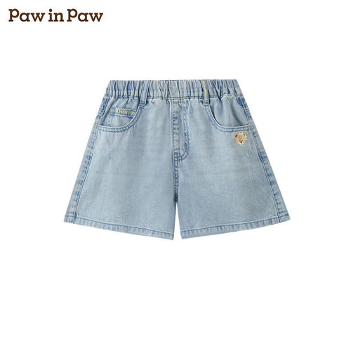 PawinPaw卡通小熊童装26年夏季款女童时尚洋派牛仔短裤