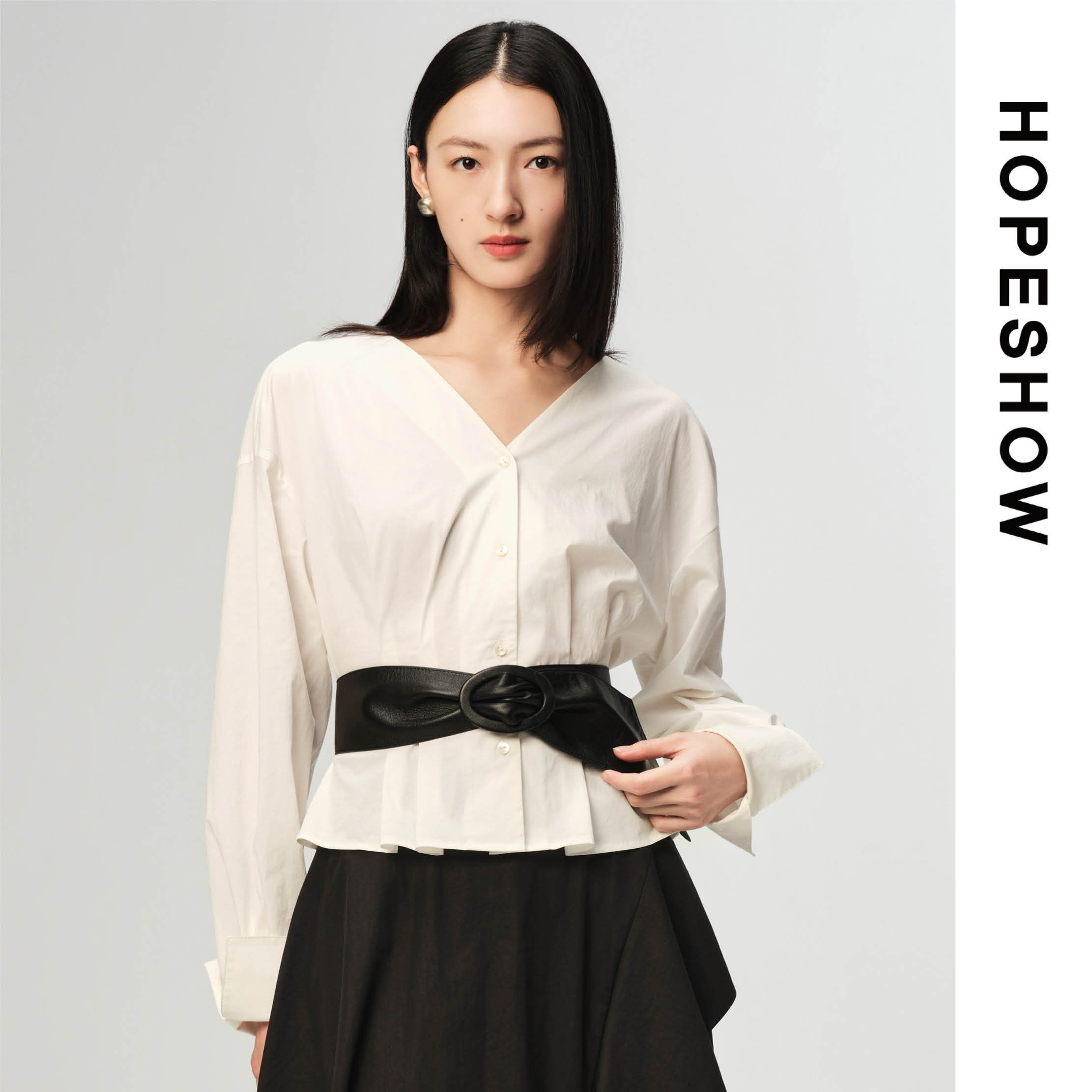 HOPESHOW红袖衬衫89226260306