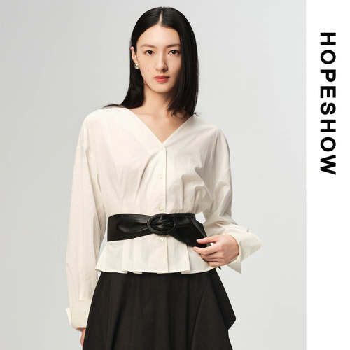 HOPESHOW红袖衬衫89226260306