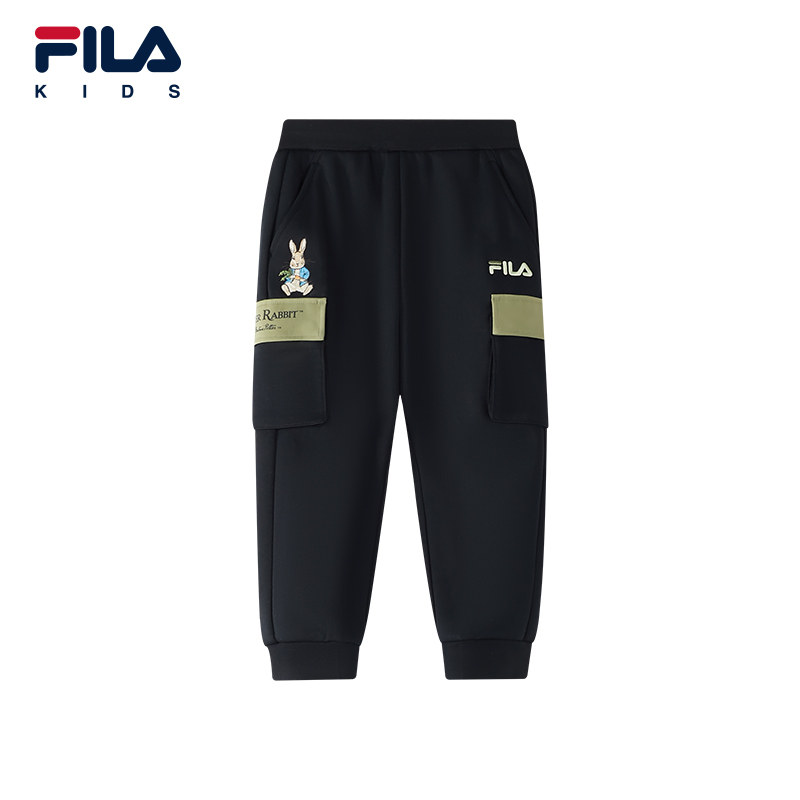 FILA X 彼得兔联名斐乐长裤2025年冬季男童加绒裤子K11B544605