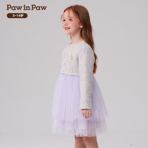 pawinpaw女童简约时尚连衣裙PCOWE4V21M