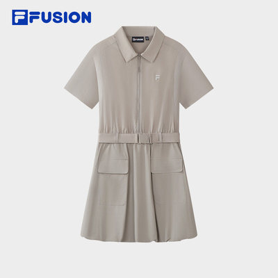 FILA FUSIONFila潮牌女子梭织洋装2026夏收腰裙子T11W621305F
