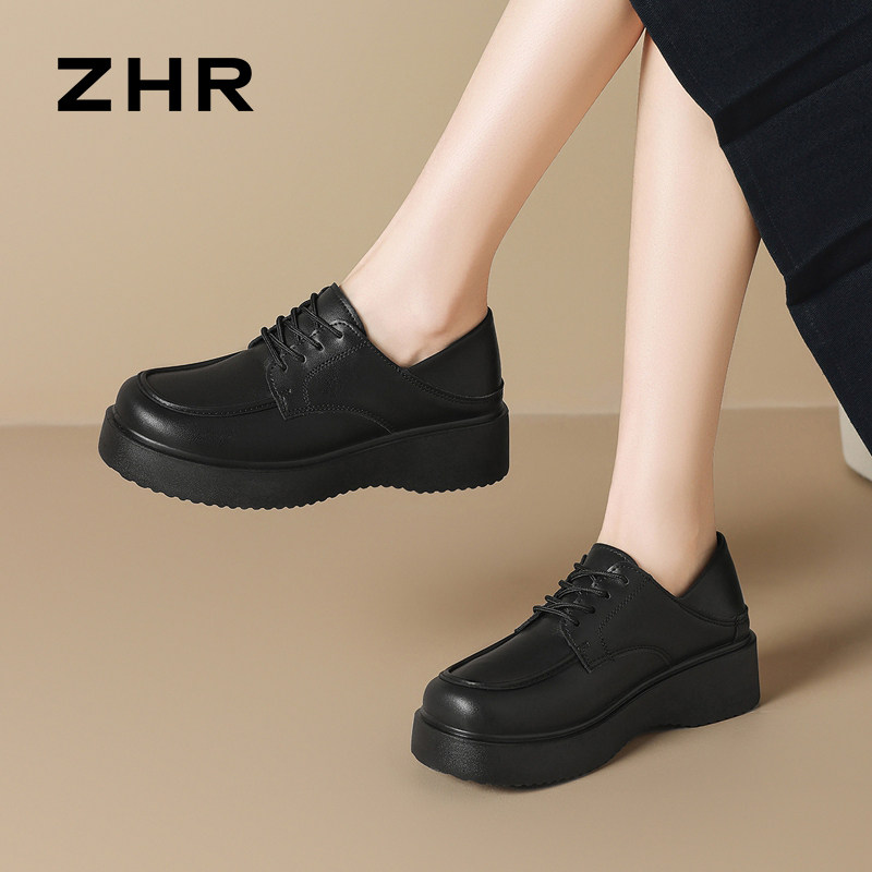 ZHR则则时尚复古厚底英伦单鞋女2025新款轻便舒适气质小皮鞋QE19,女鞋,牛津鞋/布洛克鞋/德比鞋,淘宝优惠券,粉丝福利购,淘宝优惠卷