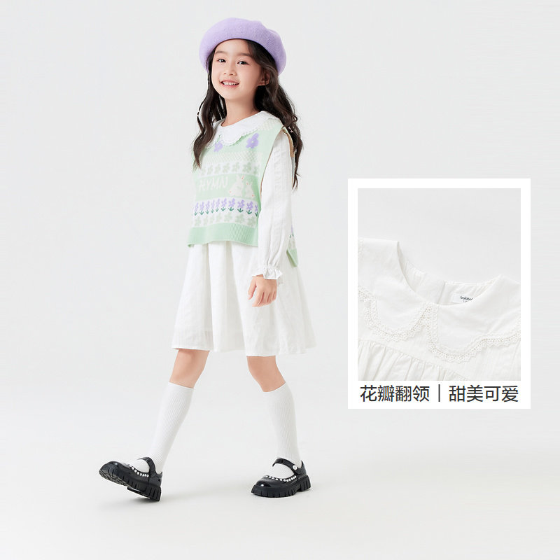 巴拉巴拉童装女童连衣裙套装秋装两件套文艺201324111018
