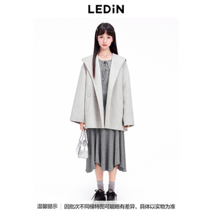 乐町冬斗篷双面毛呢大衣浴袍外套C1AAE4207