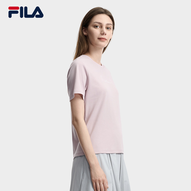 FILA斐乐官方女子针织短袖衫2026夏新通勤舒适圆领T恤F11W623113F