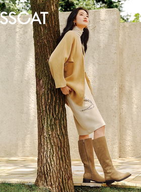 KISSCAT接吻猫[布达佩斯]25秋棕色长筒西部牛仔靴女KA65701-55