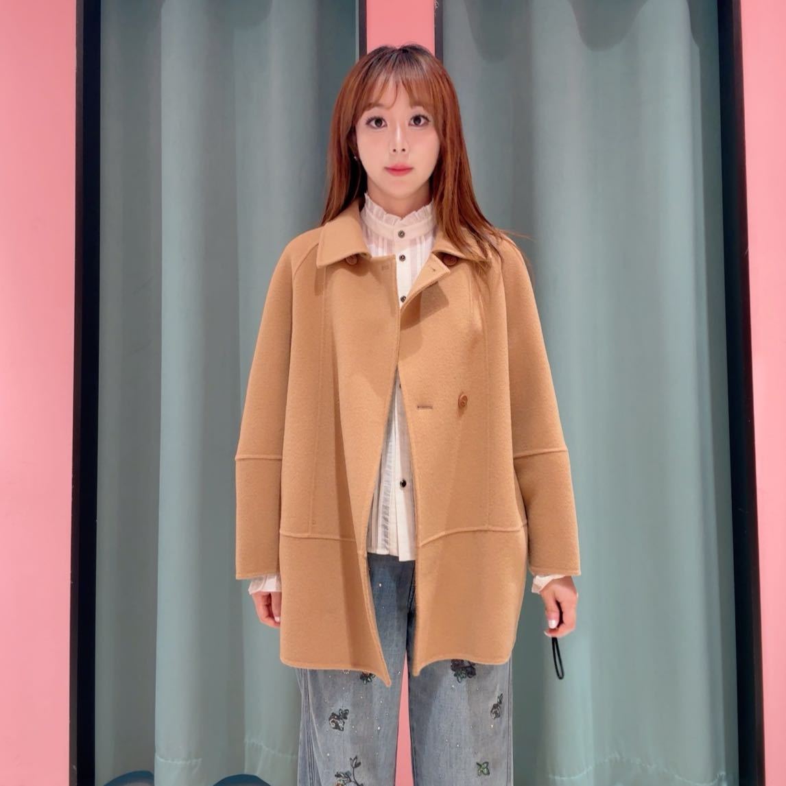LULUALWAYS 女士时尚宽松毛呢外套ARC607W