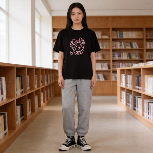 Teenie Weenie简约韩版趣味小熊短袖T恤女印花上衣TTRA26M302Z