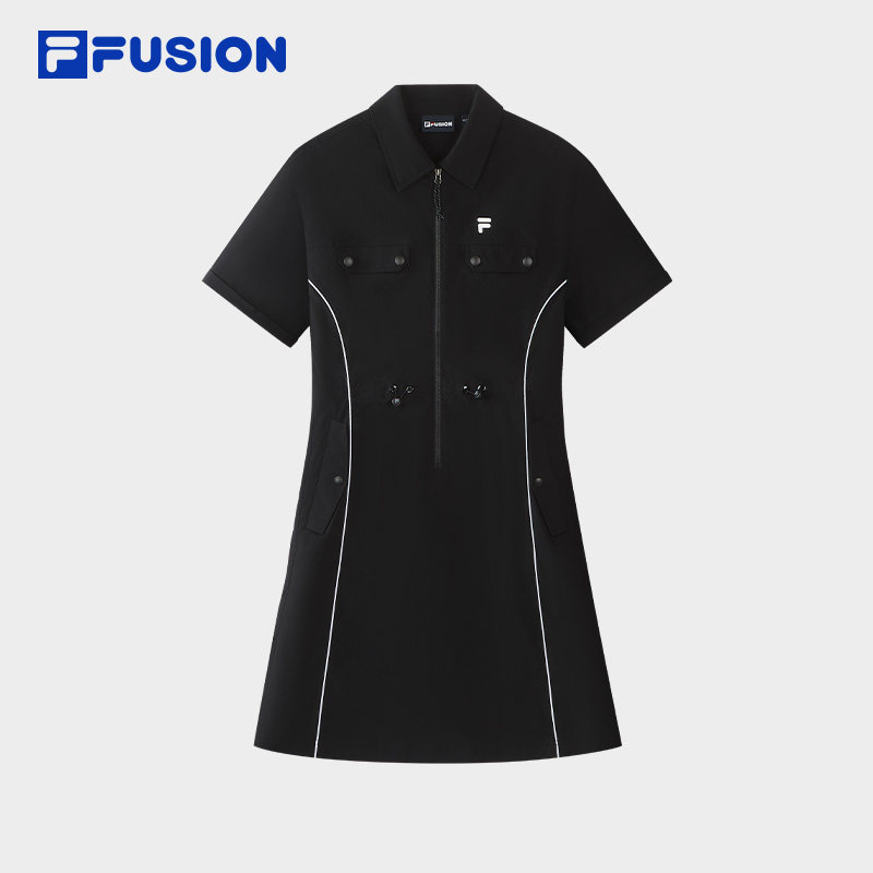 FILA FUSION 斐乐女梭织洋装26夏休闲百搭宽松裙子T11W626301F