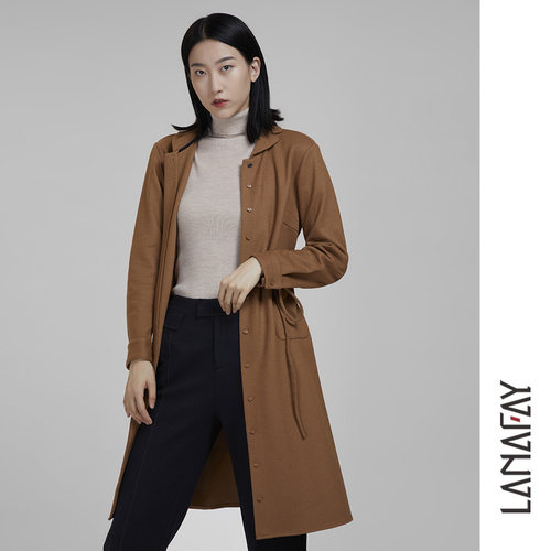 LanaFaY/啦娜菲女士时尚简约毛呢外套1D793