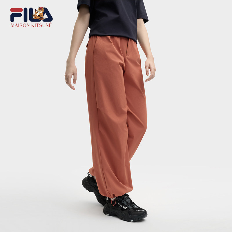FILA 斐乐官方女士梭织长裤2025夏季新款时尚束口裤F61W629801F