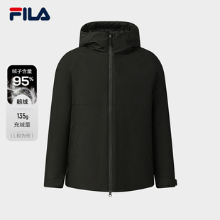 连帽外套男F11M542913F 新款 王阳同款 FILA斐乐鹅绒羽绒服2025冬季