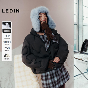 【商场同款】乐町鹅绒羽绒服女25冬季闪亮短款外套C1ACF4314