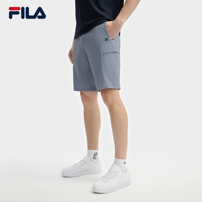 FILA 斐乐男士梭织五分裤2025夏时尚休闲简约基础短裤F11M523802F