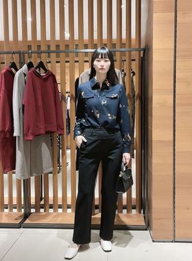 FEIZI菲姿女士时尚气质休闲长裤F2F215